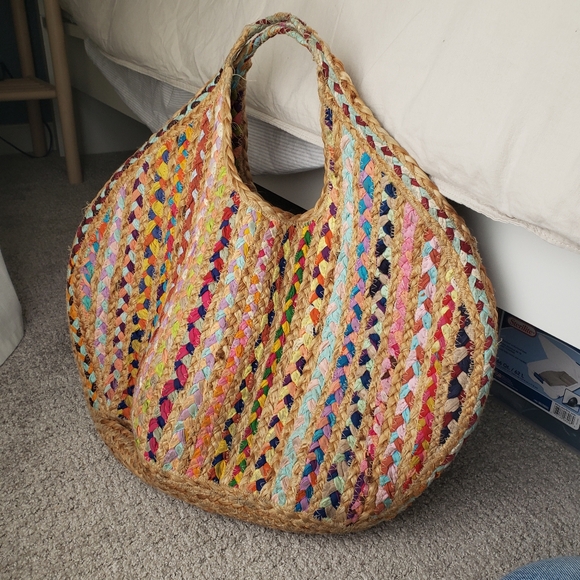Antik Kraft Handbags - Anthropologie Antik Kraft Woven jute and cotton bag Ruhi Tote